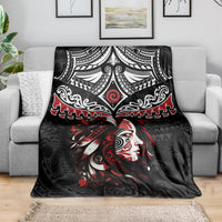 New Zealand Maori Girl Blanket Silver Fern and Koru Pattern LT03 - Polynesian Pride