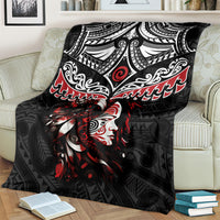 New Zealand Maori Girl Blanket Silver Fern and Koru Pattern LT03 - Polynesian Pride