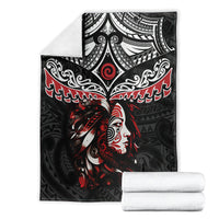 New Zealand Maori Girl Blanket Silver Fern and Koru Pattern LT03 - Polynesian Pride