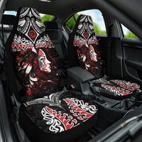 New Zealand Maori Girl Car Seat Cover Silver Fern and Koru Pattern LT03 One Size Black - Polynesian Pride