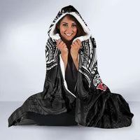 New Zealand Maori Girl Hooded Blanket Silver Fern and Koru Pattern LT03 - Polynesian Pride
