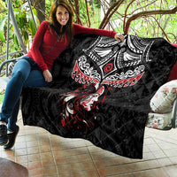 New Zealand Maori Girl Quilt Silver Fern and Koru Pattern
