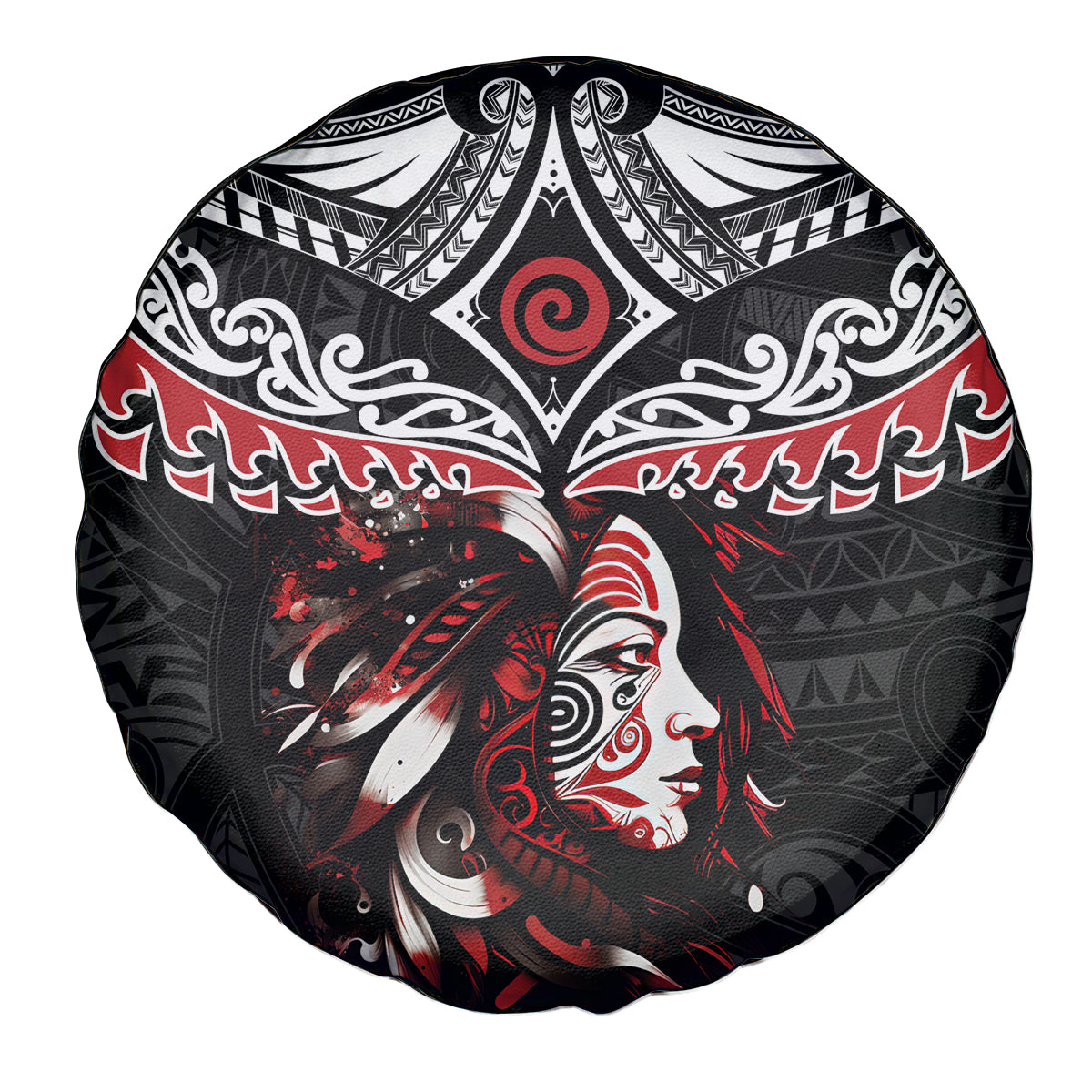 New Zealand Maori Girl Spare Tire Cover Silver Fern and Koru Pattern LT03 - Polynesian Pride