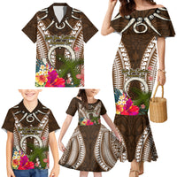 Vanuatu Selebretem 44th Indipendens Dei Family Matching Mermaid Dress and Hawaiian Shirt Yumi Pig Tusk and Namele Fern LT03 - Polynesian Pride