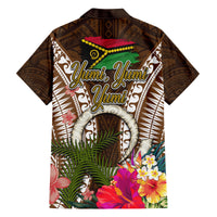 Vanuatu Selebretem 44th Indipendens Dei Family Matching Summer Maxi Dress and Hawaiian Shirt Yumi Pig Tusk and Namele Fern LT03 - Polynesian Pride