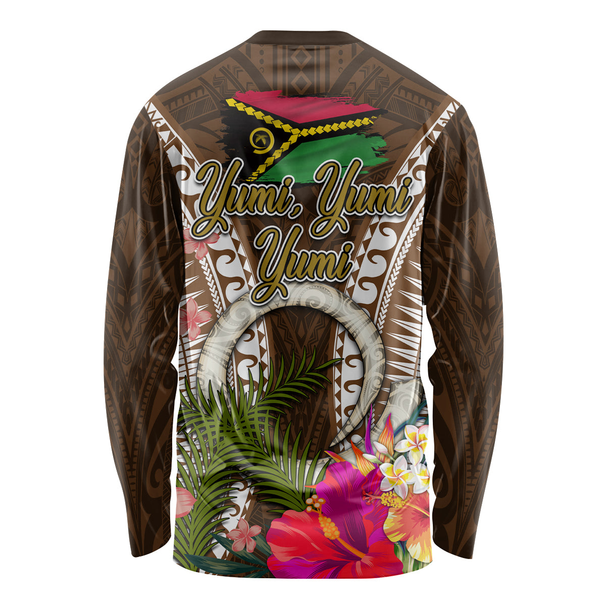 Vanuatu Selebretem 44th Indipendens Dei Long Sleeve Shirt Yumi Pig Tusk and Namele Fern LT03 - Polynesian Pride