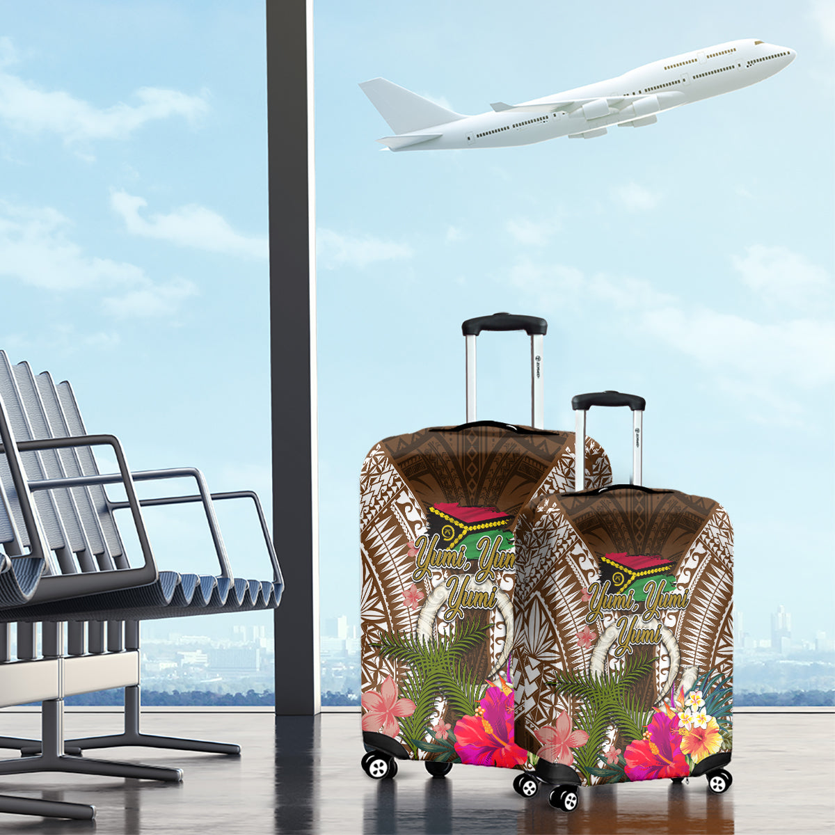Vanuatu Selebretem 44th Indipendens Dei Luggage Cover Yumi Pig Tusk and Namele Fern LT03 - Polynesian Pride