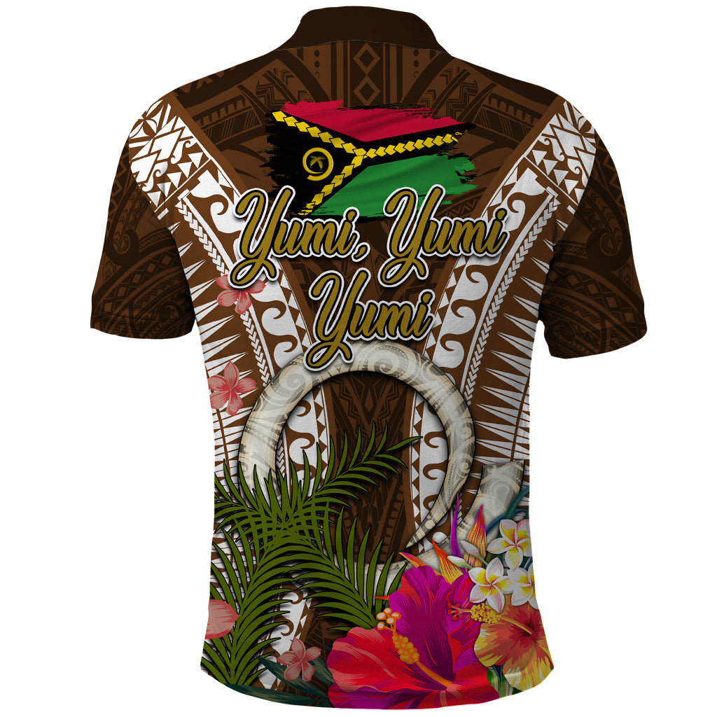 Vanuatu Selebretem 44th Indipendens Dei Polo Shirt Yumi Pig Tusk and Namele Fern LT03 - Polynesian Pride