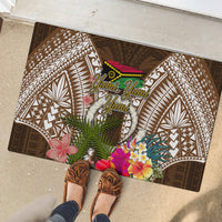 Vanuatu Selebretem 44th Indipendens Dei Rubber Doormat Yumi Pig Tusk and Namele Fern