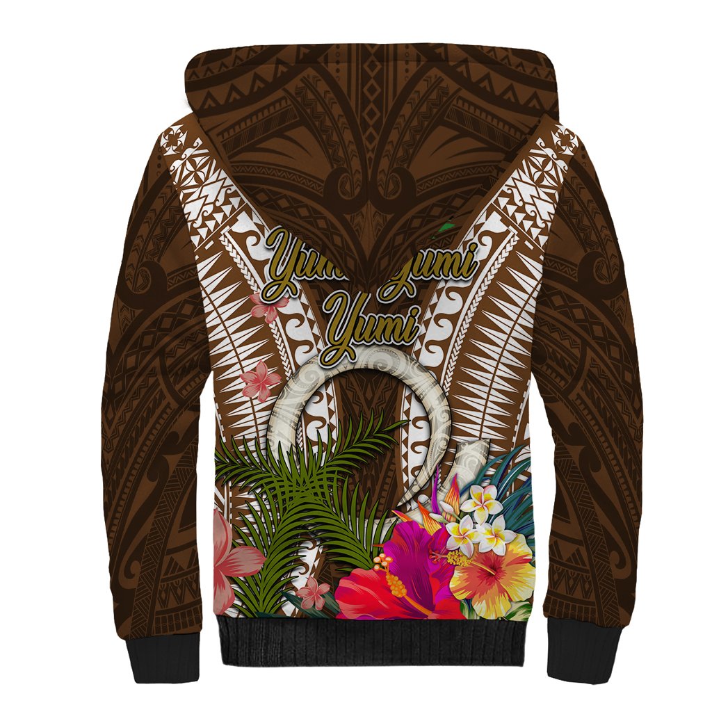 Vanuatu Selebretem 44th Indipendens Dei Sherpa Hoodie Yumi Pig Tusk and Namele Fern LT03 - Polynesian Pride