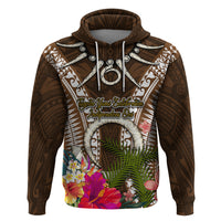 Vanuatu Selebretem 44th Indipendens Dei Zip Hoodie Yumi Pig Tusk and Namele Fern LT03 Pullover Hoodie Brown - Polynesian Pride