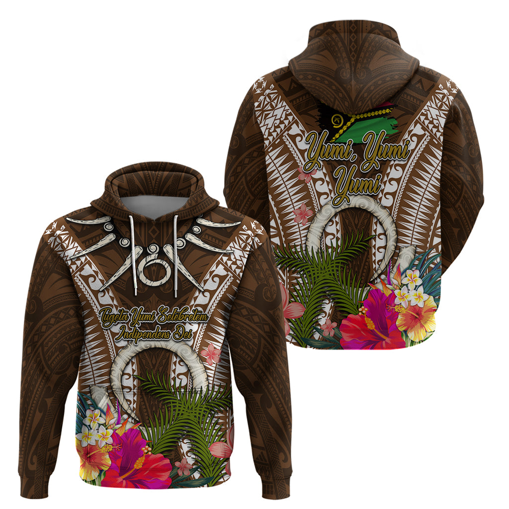 Vanuatu Selebretem 44th Indipendens Dei Zip Hoodie Yumi Pig Tusk and Namele Fern LT03 - Polynesian Pride