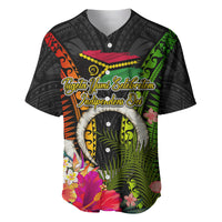 Vanuatu Independence Day Baseball Jersey Tugeta Yumi Selebretem Indipendens Dei LT03 Black - Polynesian Pride