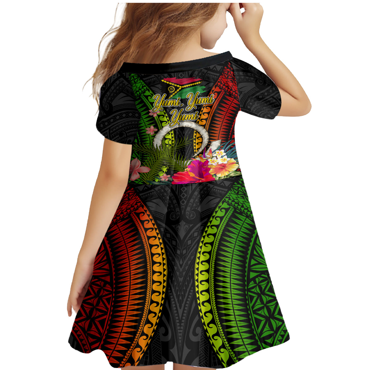 Vanuatu Independence Day Family Matching Mermaid Dress and Hawaiian Shirt Tugeta Yumi Selebretem Indipendens Dei LT03 - Polynesian Pride