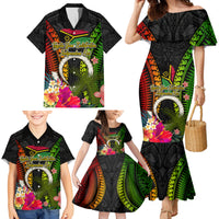 Vanuatu Independence Day Family Matching Mermaid Dress and Hawaiian Shirt Tugeta Yumi Selebretem Indipendens Dei LT03 - Polynesian Pride