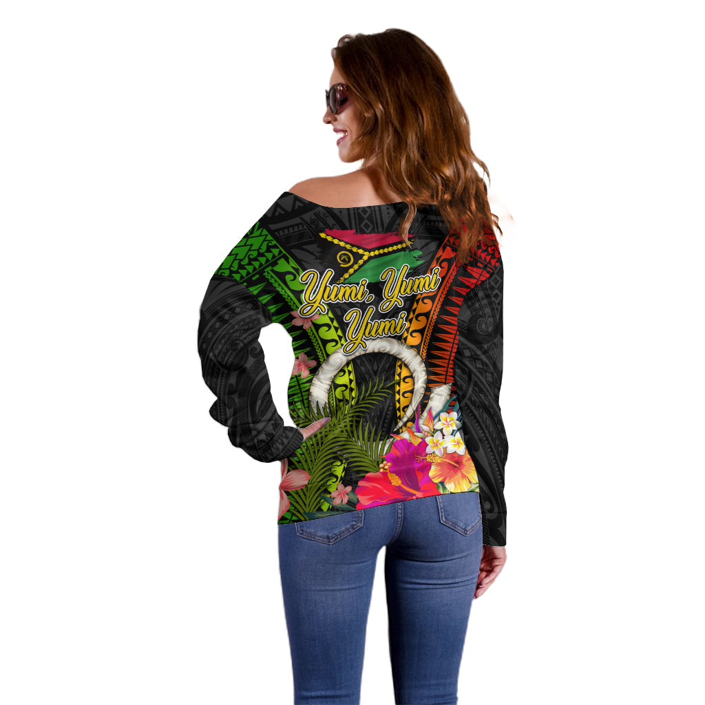 Vanuatu Independence Day Off Shoulder Sweater Tugeta Yumi Selebretem Indipendens Dei