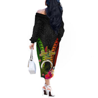 Vanuatu Independence Day Off The Shoulder Long Sleeve Dress Tugeta Yumi Selebretem Indipendens Dei LT03 - Polynesian Pride
