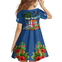 Personalised Fiji Independence Day Family Matching Summer Maxi Dress and Hawaiian Shirt Fijian Coat of Arms Palm and Hibiscus Tapa Pattern LT03 - Polynesian Pride