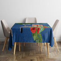 Personalised Fiji Independence Day Tablecloth Fijian Coat of Arms Palm and Hibiscus Tapa Pattern LT03 - Polynesian Pride