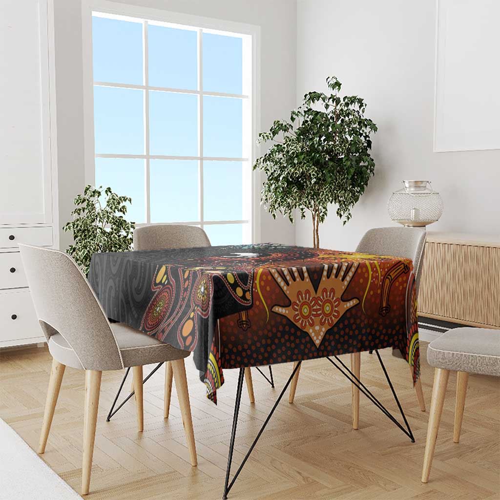 New Zealand and Australia Together Tablecloth Maori Tattoo Paua Shell mix Aboriginal Pattern