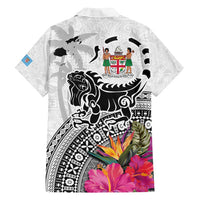 Fiji Iguana Family Matching Summer Maxi Dress and Hawaiian Shirt Tapa Tribal Tattoo and Hibiscus LT03 - Polynesian Pride