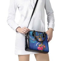 Fiji and Australia Together Shoulder Handbag Aboriginal Kangaroo and Tapa Tribal Hibiscus LT03 - Polynesian Pride