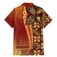 Samoan Pacific Tribal Flower Geometric Art Tattoos Family Matching Mermaid Dress and Hawaiian Shirt Siapo Pattern Flame Sunset LT03 - Polynesian Pride