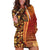 Samoan Pacific Tribal Flower Geometric Art Tattoos Hoodie Dress Siapo Pattern Flame Sunset - Polynesian Pride