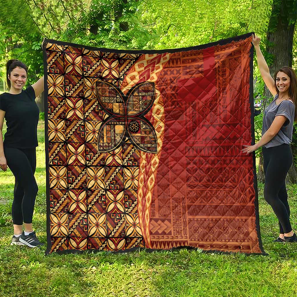 Samoan Pacific Tribal Flower Geometric Art Tattoos Quilt Siapo Pattern Flame Sunset LT03 - Polynesian Pride