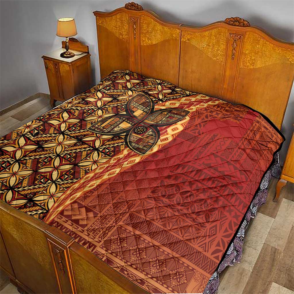 Samoan Pacific Tribal Flower Geometric Art Tattoos Quilt Siapo Pattern Flame Sunset LT03 - Polynesian Pride
