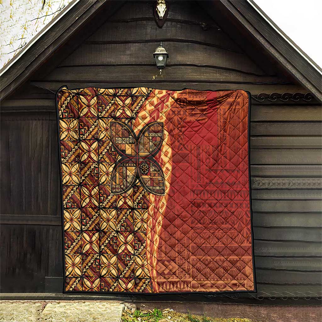 Samoan Pacific Tribal Flower Geometric Art Tattoos Quilt Siapo Pattern Flame Sunset LT03 - Polynesian Pride