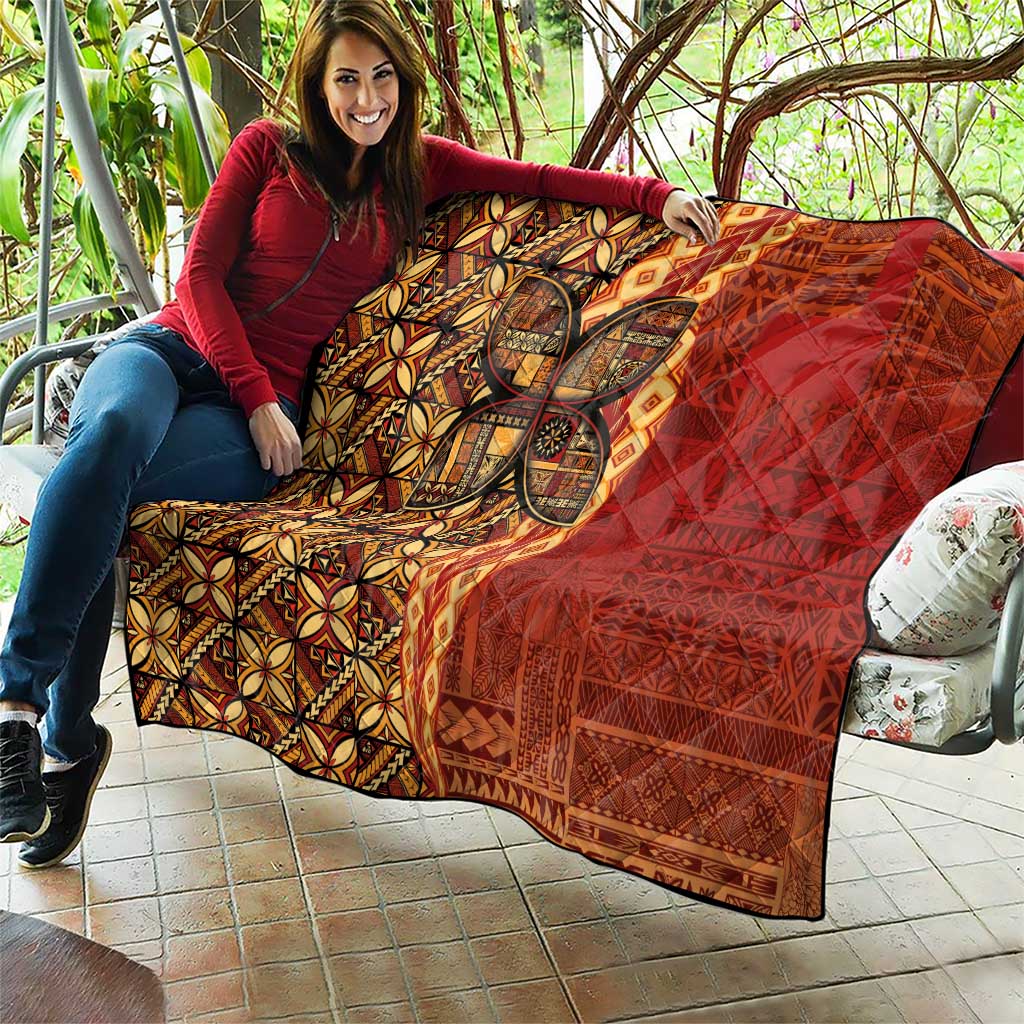 Samoan Pacific Tribal Flower Geometric Art Tattoos Quilt Siapo Pattern Flame Sunset LT03 - Polynesian Pride