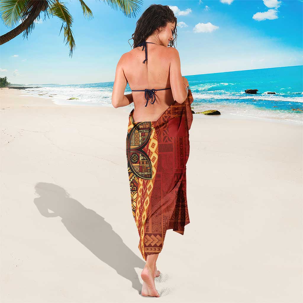 Samoan Pacific Tribal Flower Geometric Art Tattoos Sarong Siapo Pattern Flame Sunset - Polynesian Pride