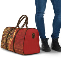 Samoan Pacific Tribal Flower Geometric Art Tattoos Travel Bag Siapo Pattern Flame Sunset - Polynesian Pride