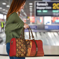 Samoan Pacific Tribal Flower Geometric Art Tattoos Travel Bag Siapo Pattern Flame Sunset - Polynesian Pride