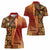 Samoan Pacific Tribal Flower Geometric Art Tattoos Women Polo Shirt Siapo Pattern Flame Sunset - Polynesian Pride