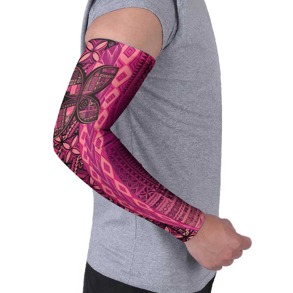 Samoan Pacific Tribal Flower Geometric Art Tattoos Arm Sleeves Siapo Pattern Romantic Rose - Polynesian Pride