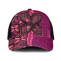 Samoan Pacific Tribal Flower Geometric Art Tattoos Baseball Net Cap Siapo Pattern Romantic Rose - Polynesian Pride