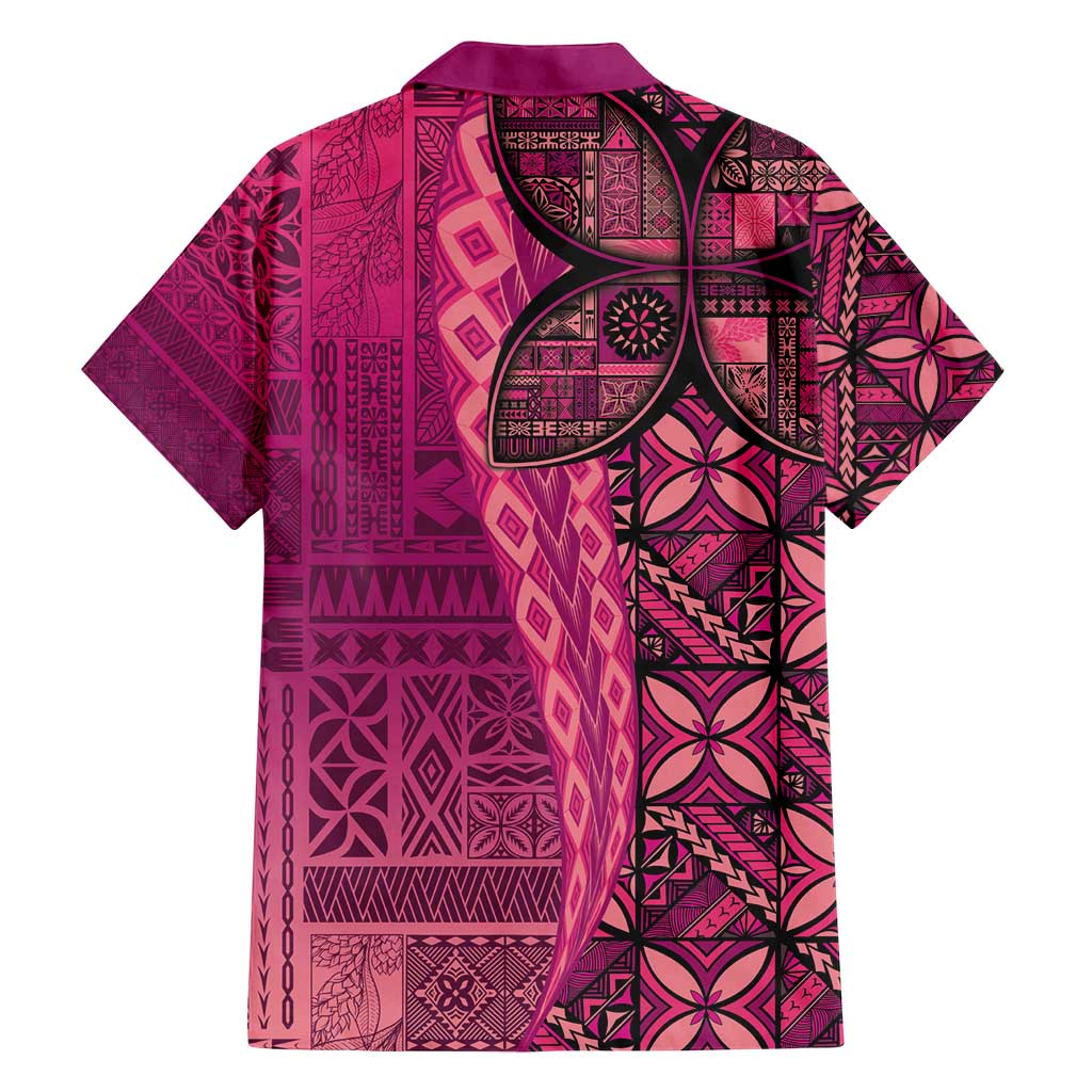 Samoan Pacific Tribal Flower Geometric Art Tattoos Family Matching Puletasi and Hawaiian Shirt Siapo Pattern Romantic Rose LT03 - Polynesian Pride