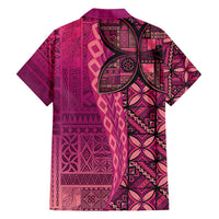 Samoan Pacific Tribal Flower Geometric Art Tattoos Family Matching Short Sleeve Bodycon Dress and Hawaiian Shirt Siapo Pattern Romantic Rose LT03 - Polynesian Pride