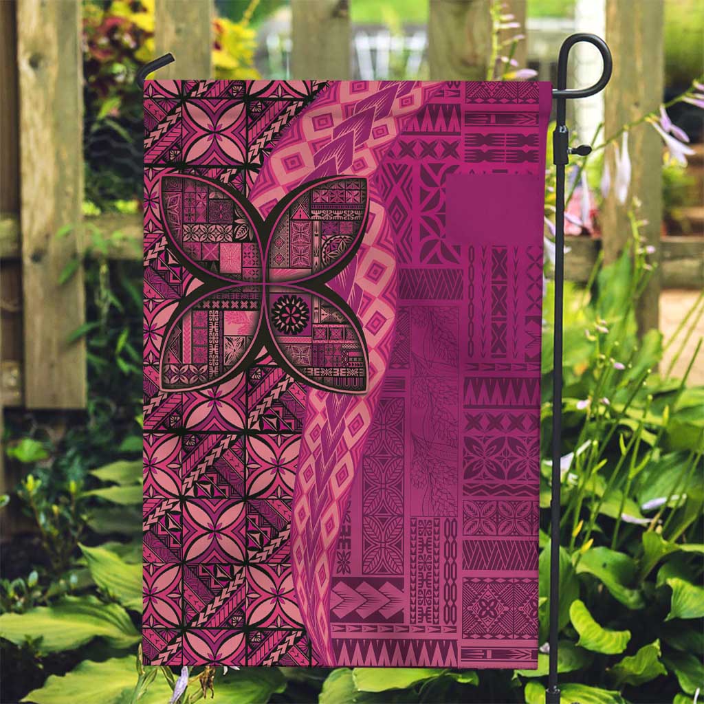 Samoan Pacific Tribal Flower Geometric Art Tattoos Garden Flag Siapo Pattern Romantic Rose - Polynesian Pride