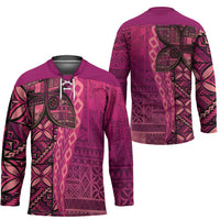 Samoan Pacific Tribal Flower Geometric Art Tattoos Hockey Jersey Siapo Pattern Romantic Rose - Polynesian Pride
