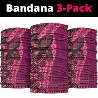 Samoan Pacific Tribal Flower Geometric Art Tattoos Neck Gaiter Siapo Pattern Romantic Rose LT03