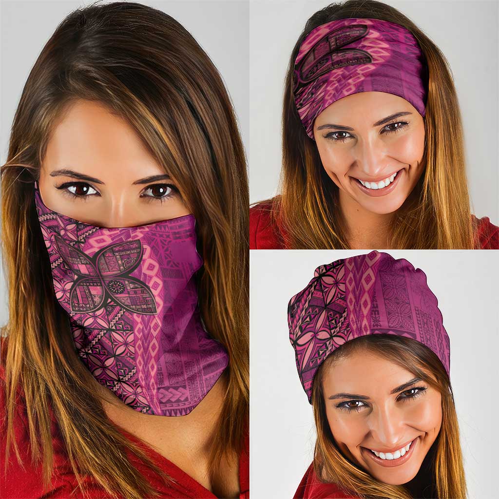Samoan Pacific Tribal Flower Geometric Art Tattoos Neck Gaiter Siapo Pattern Romantic Rose LT03