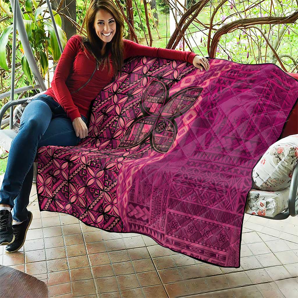 Samoan Pacific Tribal Flower Geometric Art Tattoos Quilt Siapo Pattern Romantic Rose - Polynesian Pride