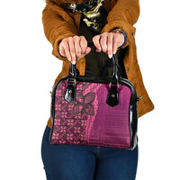 Samoan Pacific Tribal Flower Geometric Art Tattoos Shoulder Handbag Siapo Pattern Romantic Rose - Polynesian Pride
