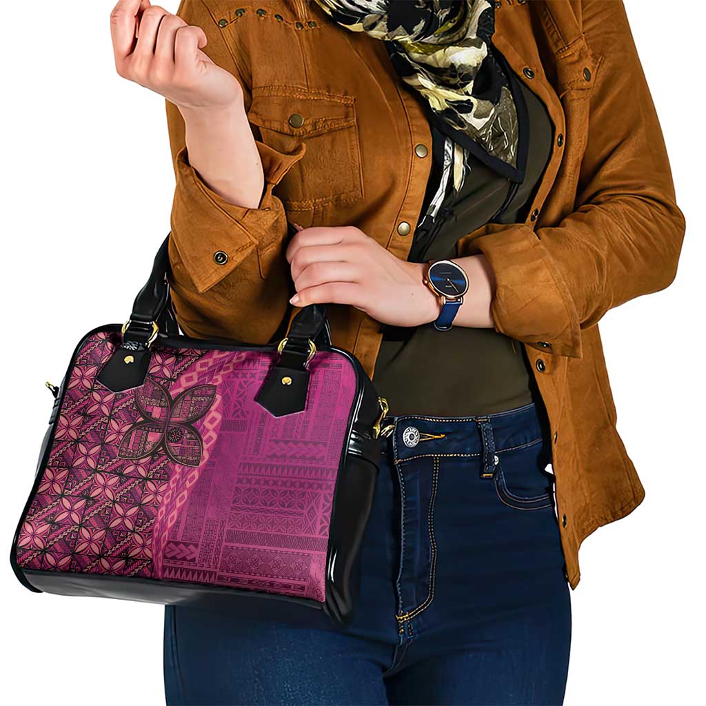 Samoan Pacific Tribal Flower Geometric Art Tattoos Shoulder Handbag Siapo Pattern Romantic Rose - Polynesian Pride