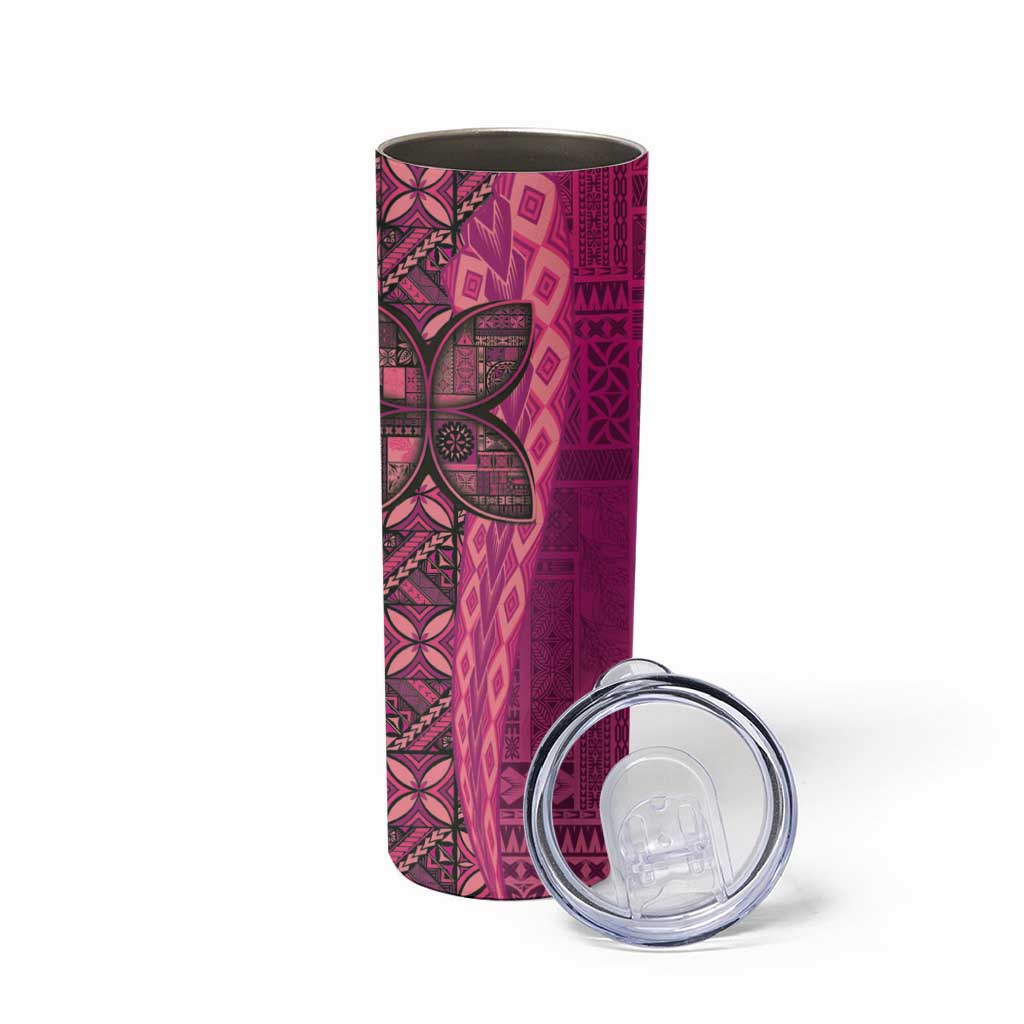 Samoan Pacific Tribal Flower Geometric Art Tattoos Skinny Tumbler Siapo Pattern Romantic Rose LT03 - Polynesian Pride