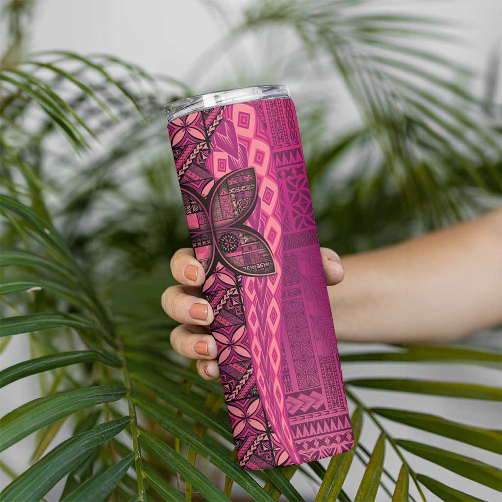 Samoan Pacific Tribal Flower Geometric Art Tattoos Skinny Tumbler Siapo Pattern Romantic Rose LT03 - Polynesian Pride