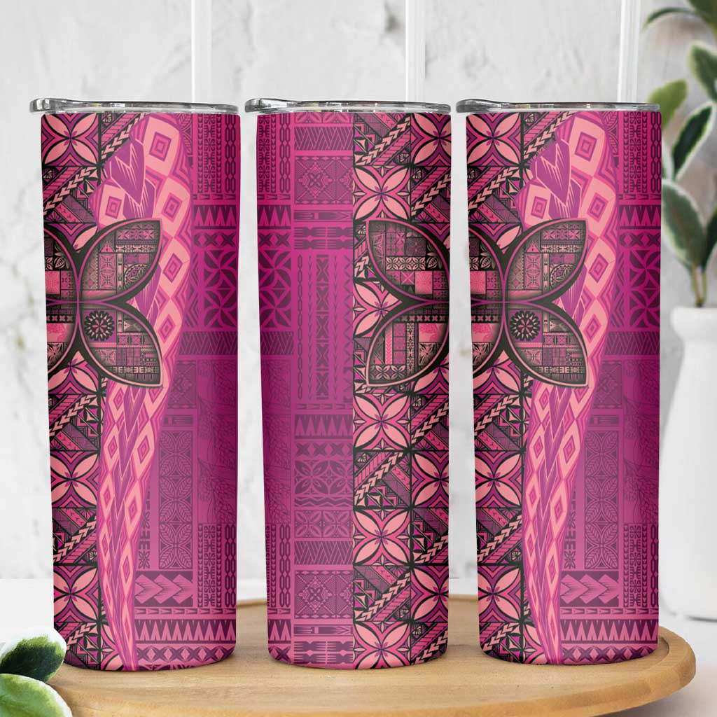 Samoan Pacific Tribal Flower Geometric Art Tattoos Skinny Tumbler Siapo Pattern Romantic Rose LT03 - Polynesian Pride